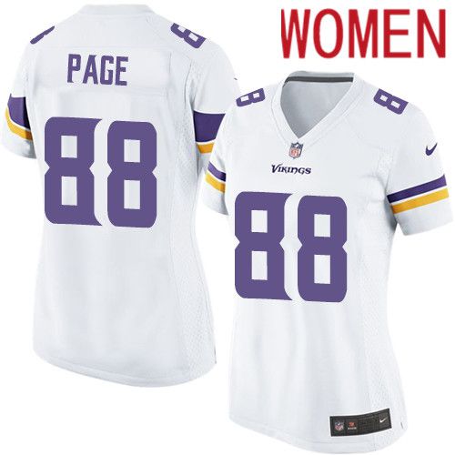Women Minnesota Vikings #88 Alan Page Nike White Game Player NFL Jersey->women nfl jersey->Women Jersey